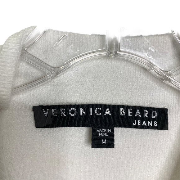 VERONICA BEARD Theresa Ruched Turtleneck‎ Top White Modal Synched Long Sleeve M - Picture 2 of 7